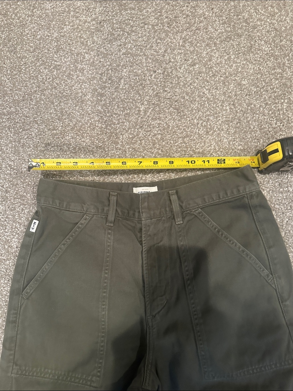 Citizens Of Humanity Olive Green Wide-Leg Cargo Jeans - Picture 7 of 7